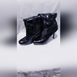 Women black kneehigh Boots with high heels